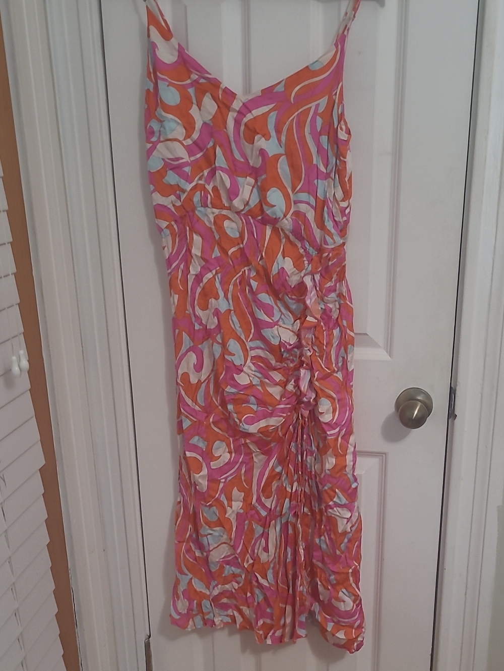Sleeveless Pink & Orange Printed Swim Cover-Up Dress